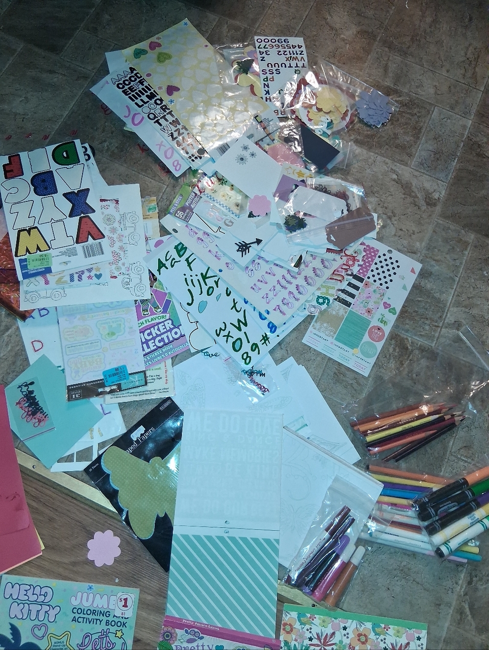 Hey , over sixty piece scrapbook and adult coloring lot - Picture 5 of 6